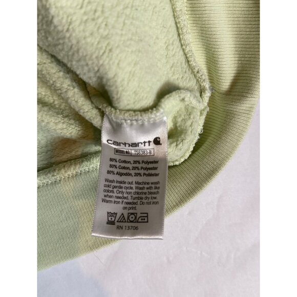 Carhartt Youth SZ 7 Yellow Hooded Sweatshirt With Blue Logo Graphic - Picture 5 of 10